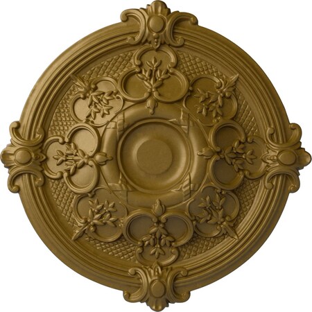 Ekena Millwork Hamilton Ceiling Medallion (Fits Canopies up to 3 3/4"), Hand-Painted Gold, 17 3/8"OD x 1 3/4"P CM17HAGLS